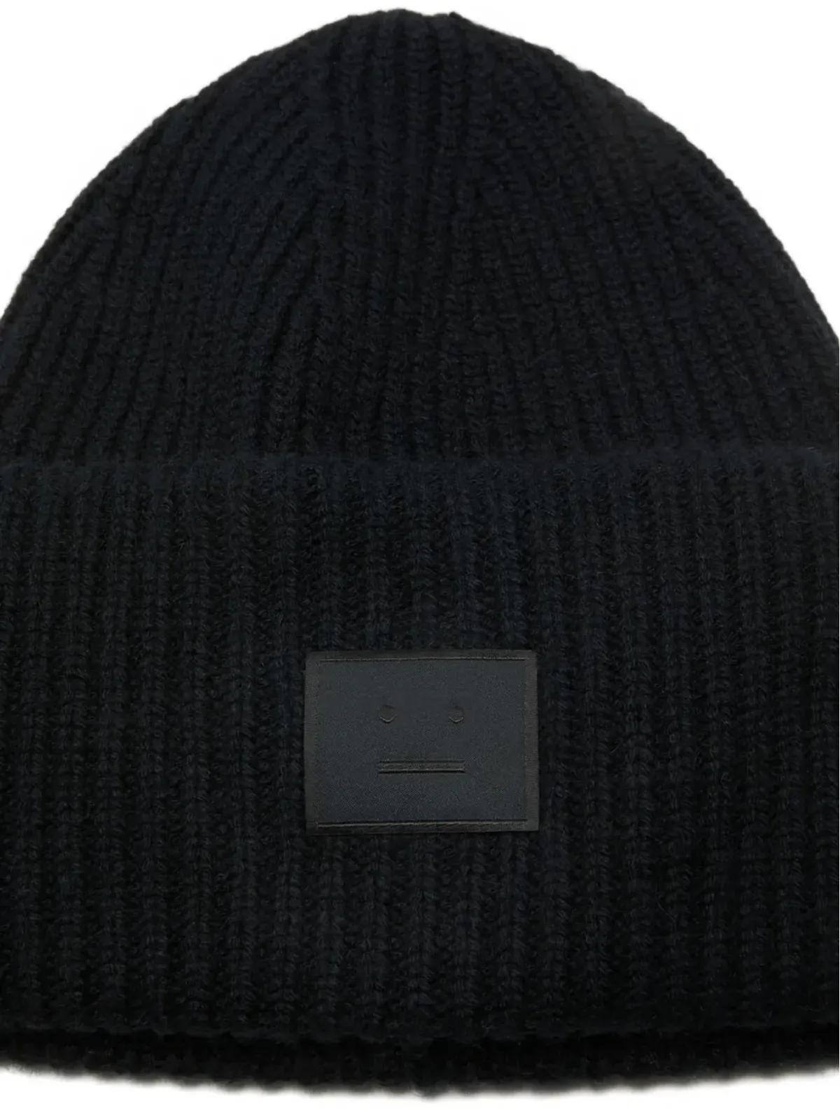 Acne Studios リブ編みフェイスパッチ帽子 - 画像2