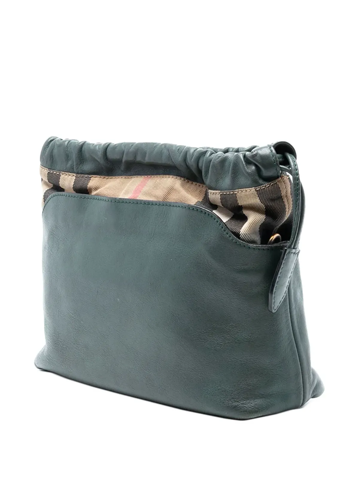 Burberry Pre-Owned ハウスチェック キャンバスとカーフスキンのリトルクラッシュ クロスボディバッグ - グリーン - 画像3