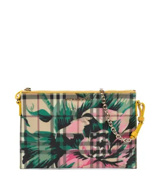 Burberry Pre-Owned ヘイマーケットチェック コーテッドキャンバス フローラルプリント クロスボディバッグ - サムネイル1