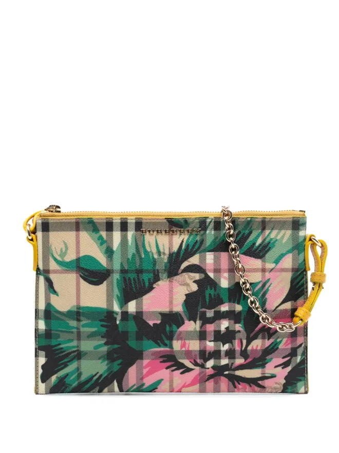 Burberry Pre-Owned Burberry Pre-Owned ヘイマーケットチェック コーテッドキャンバス フローラルプリント クロスボディバッグの商品画像