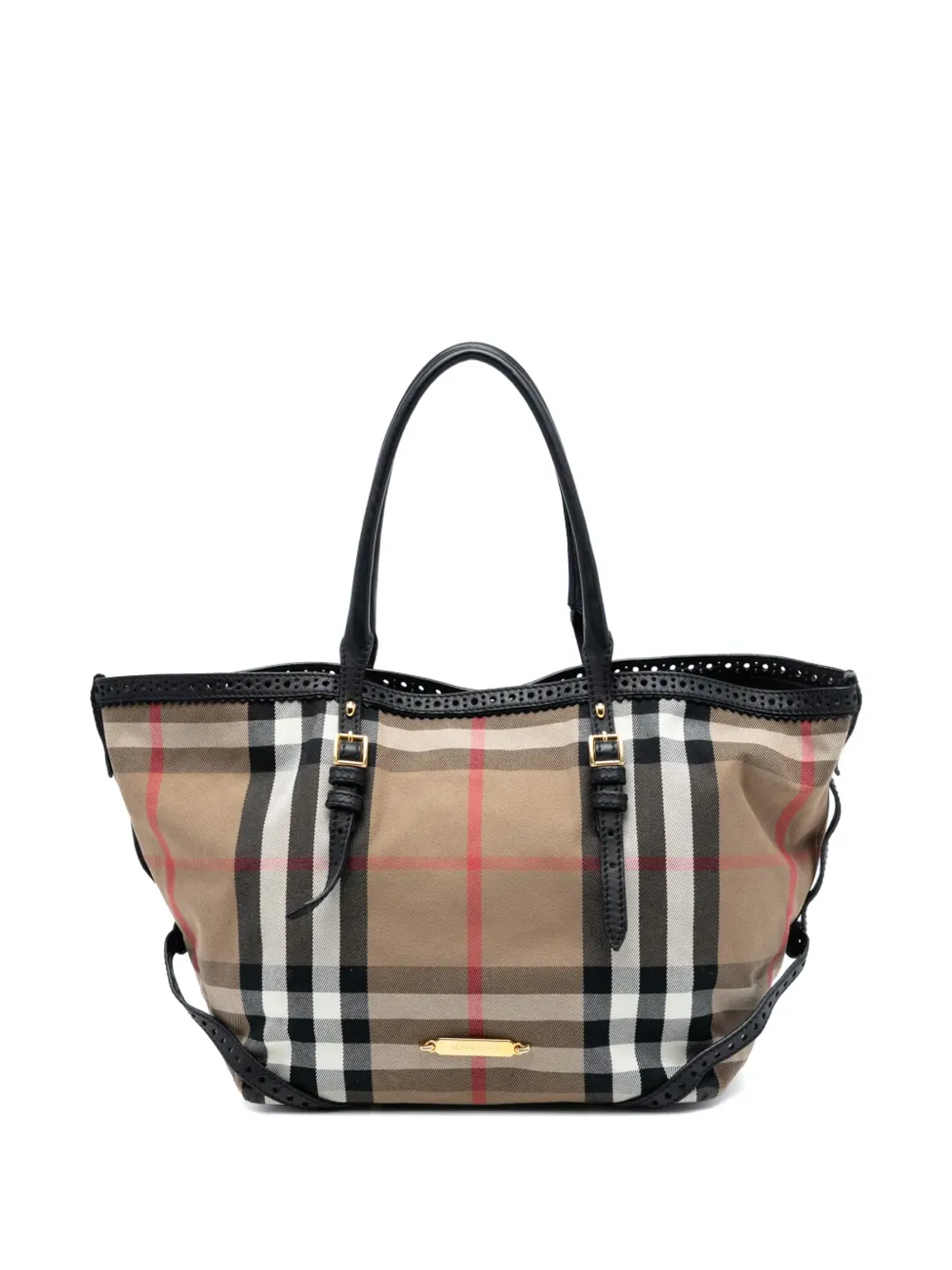 Burberry Pre-Owned 小型ハウスチェック キャンバス ブライドル Salisbury トートバッグ - ブラウン - 画像1