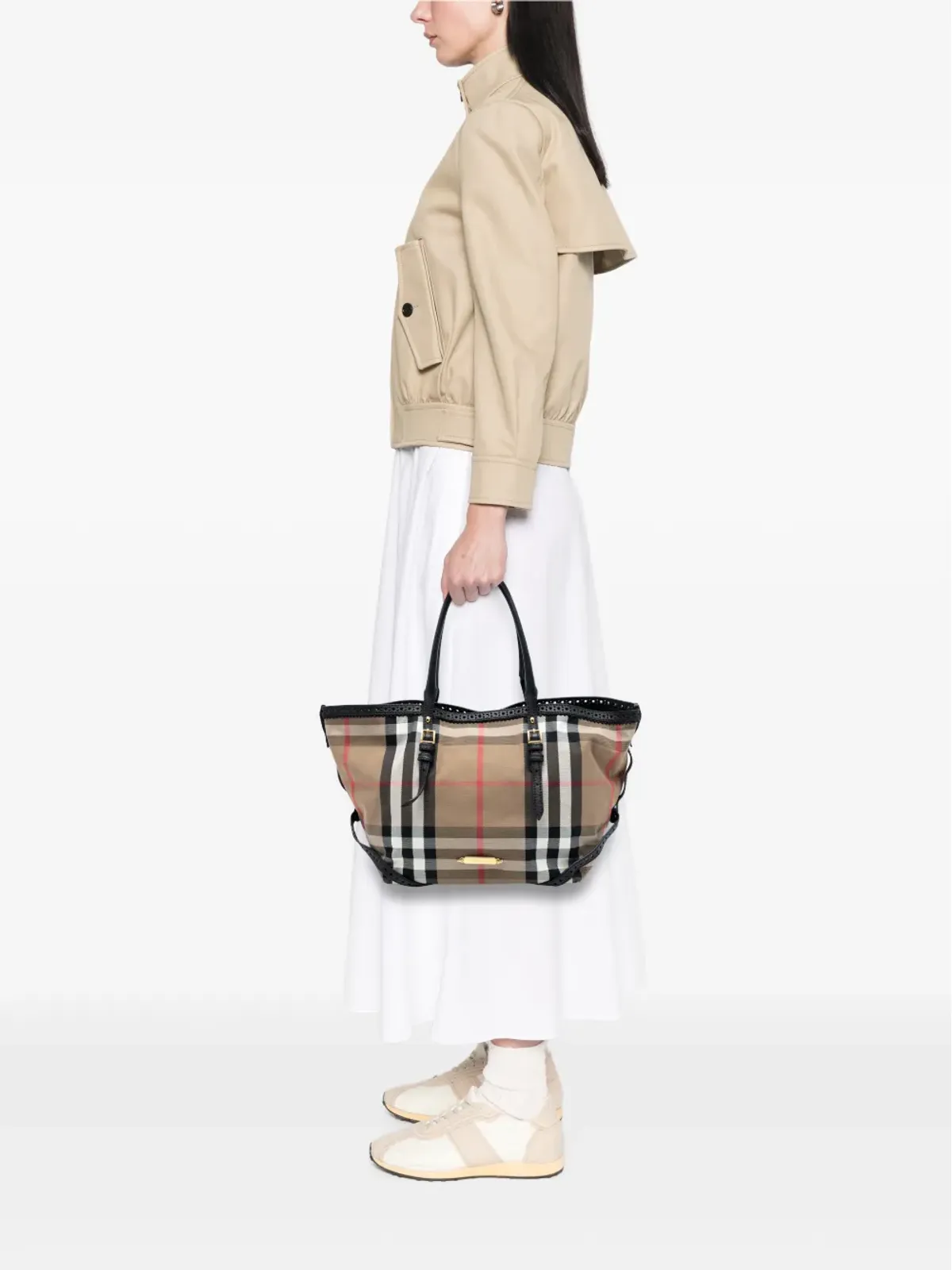 Burberry Pre-Owned 小型ハウスチェック キャンバス ブライドル Salisbury トートバッグ - ブラウン - 画像2