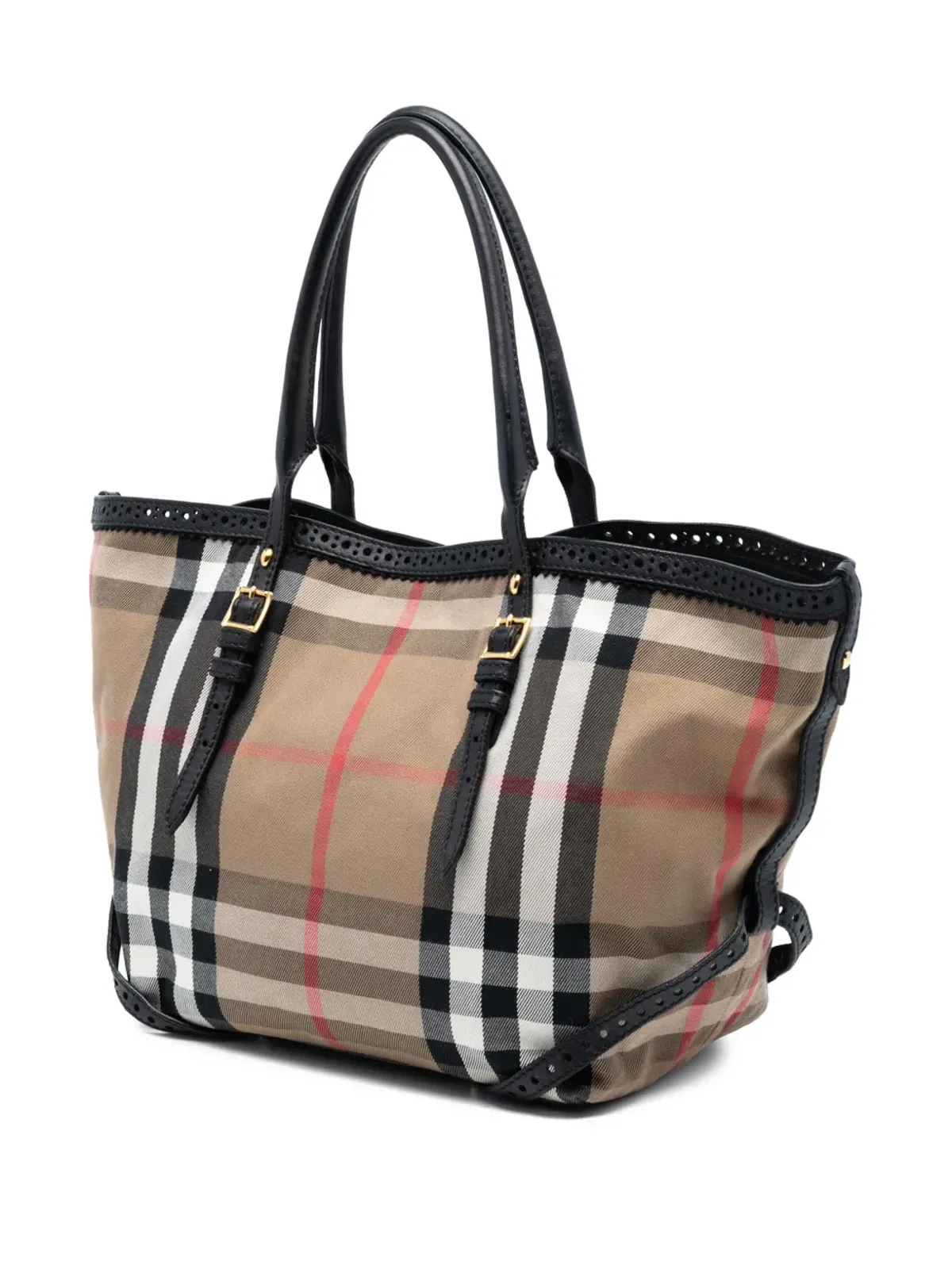 Burberry Pre-Owned 小型ハウスチェック キャンバス ブライドル Salisbury トートバッグ - ブラウン - 画像3