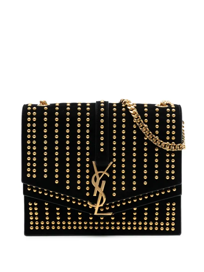 Saint Laurent Pre-Owned Saint Laurent Pre-Owned 2018 スタッズ付きスエード モノグラム Sulpice クロスボディバッグの商品画像