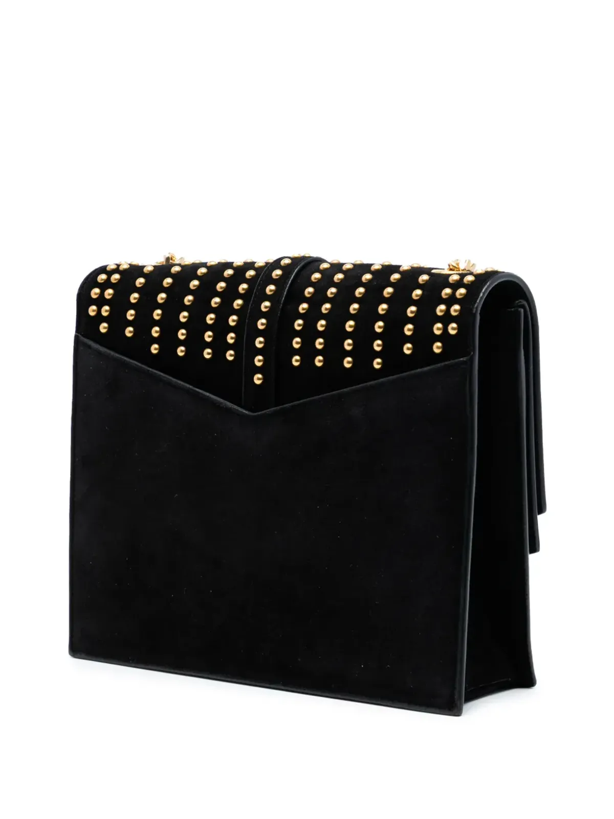 Saint Laurent Pre-Owned 2018 スタッズ付きスエード モノグラム Sulpice クロスボディバッグ - 画像3