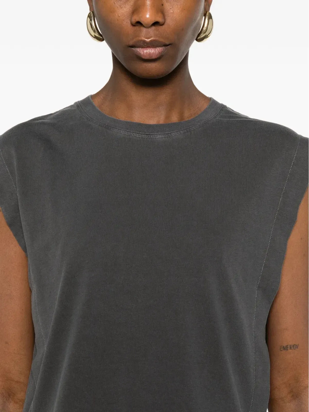 Sessùn Orlando パネル入り Tシャツ - グレー - 画像5