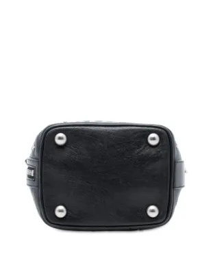 Saint Laurent ビンテージ 2015年製・スター・スタッズ付き・カーフスキンのエマニュエル・バケットバッグ（サッチェル） - サムネイル4