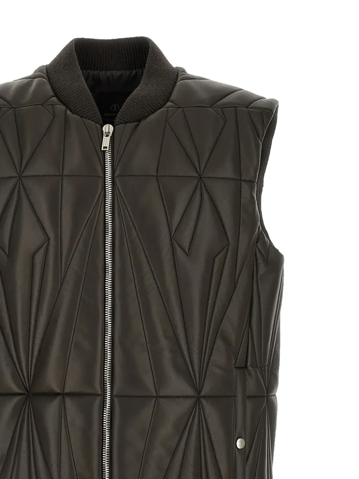 Moncler + Rick Owens x Moncler キルテッドレザーベスト - ブラック - 画像3