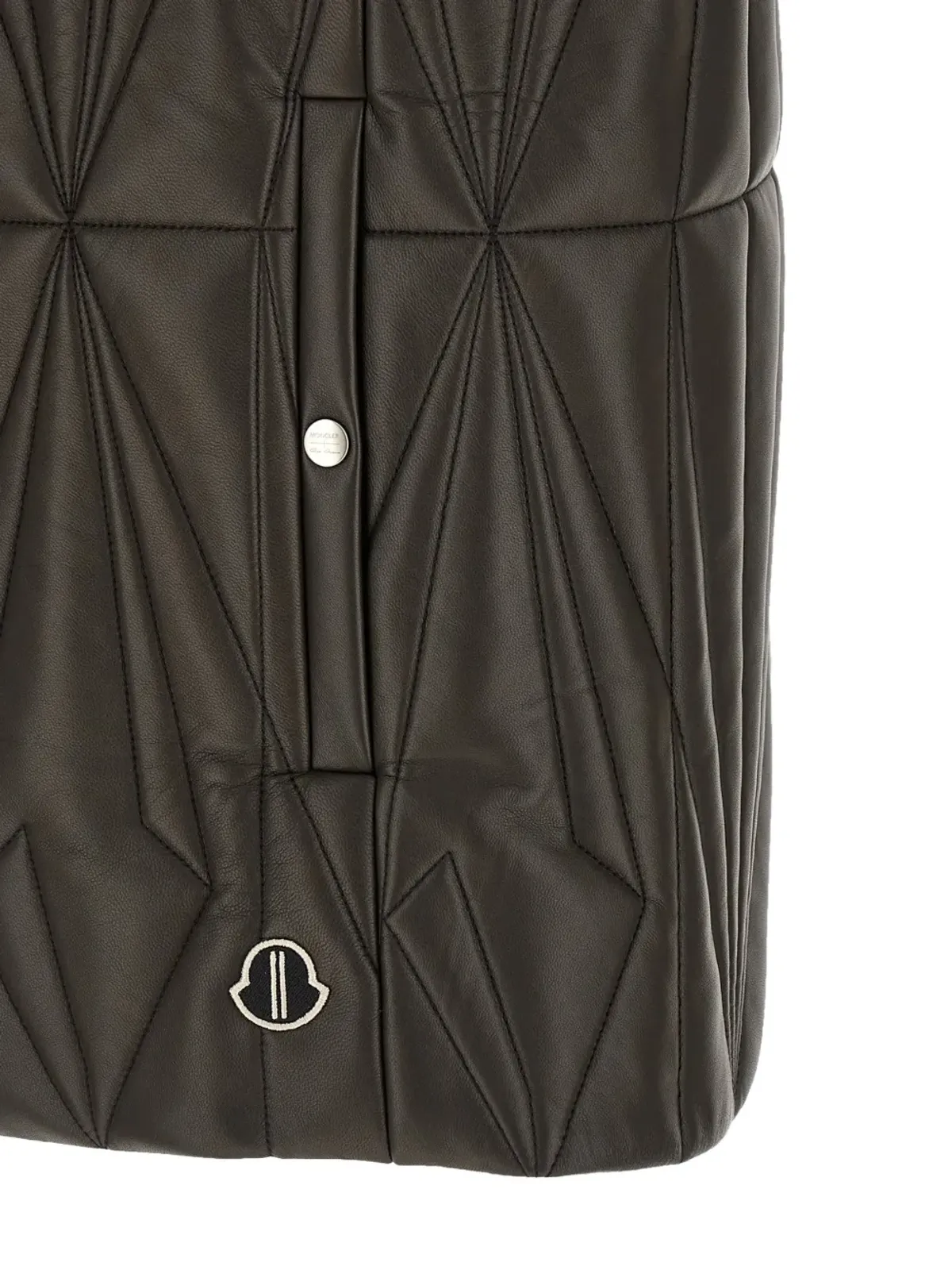 Moncler + Rick Owens x Moncler キルテッドレザーベスト - ブラック - 画像4