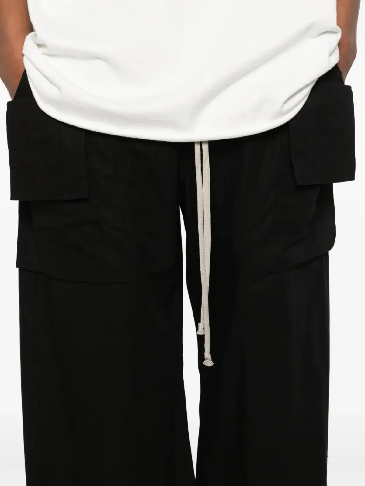 Rick Owens DRKSHDW ドローストリングコットンパンツ - ブラック - 画像5