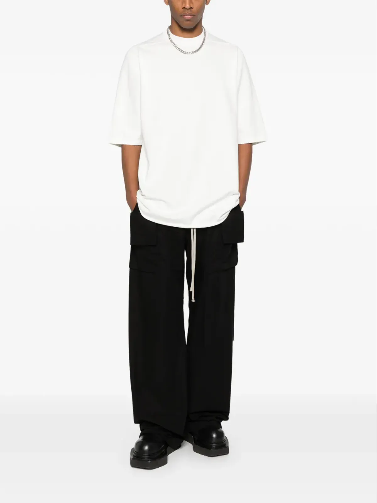Rick Owens DRKSHDW ドローストリングコットンパンツ - ブラック - 画像2