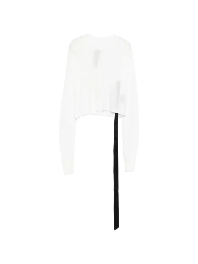 Rick Owens DRKSHDW Rick Owens DRKSHDW ribbon-detail T-shirt - Whiteの商品画像
