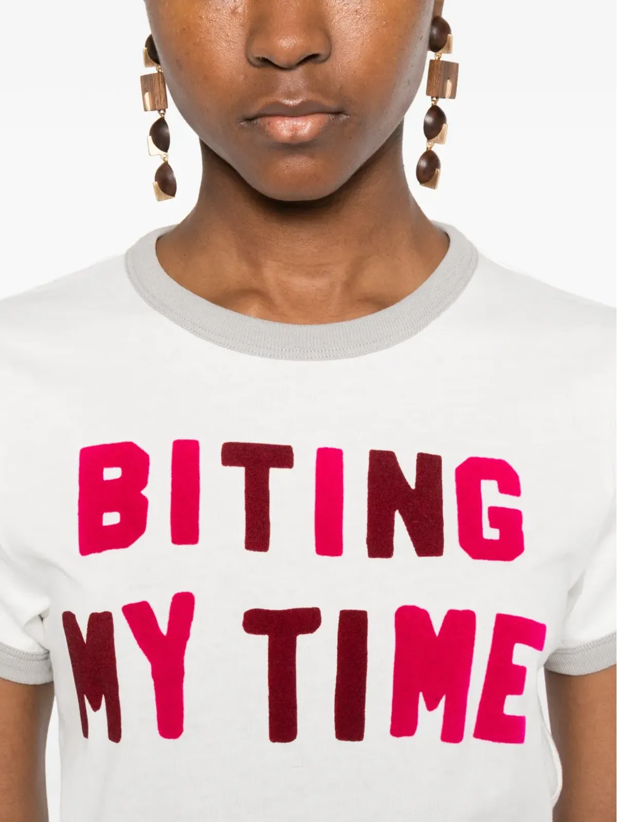 MOTHER The Itty Bitty Ringer letter-print T-shirt - 画像5