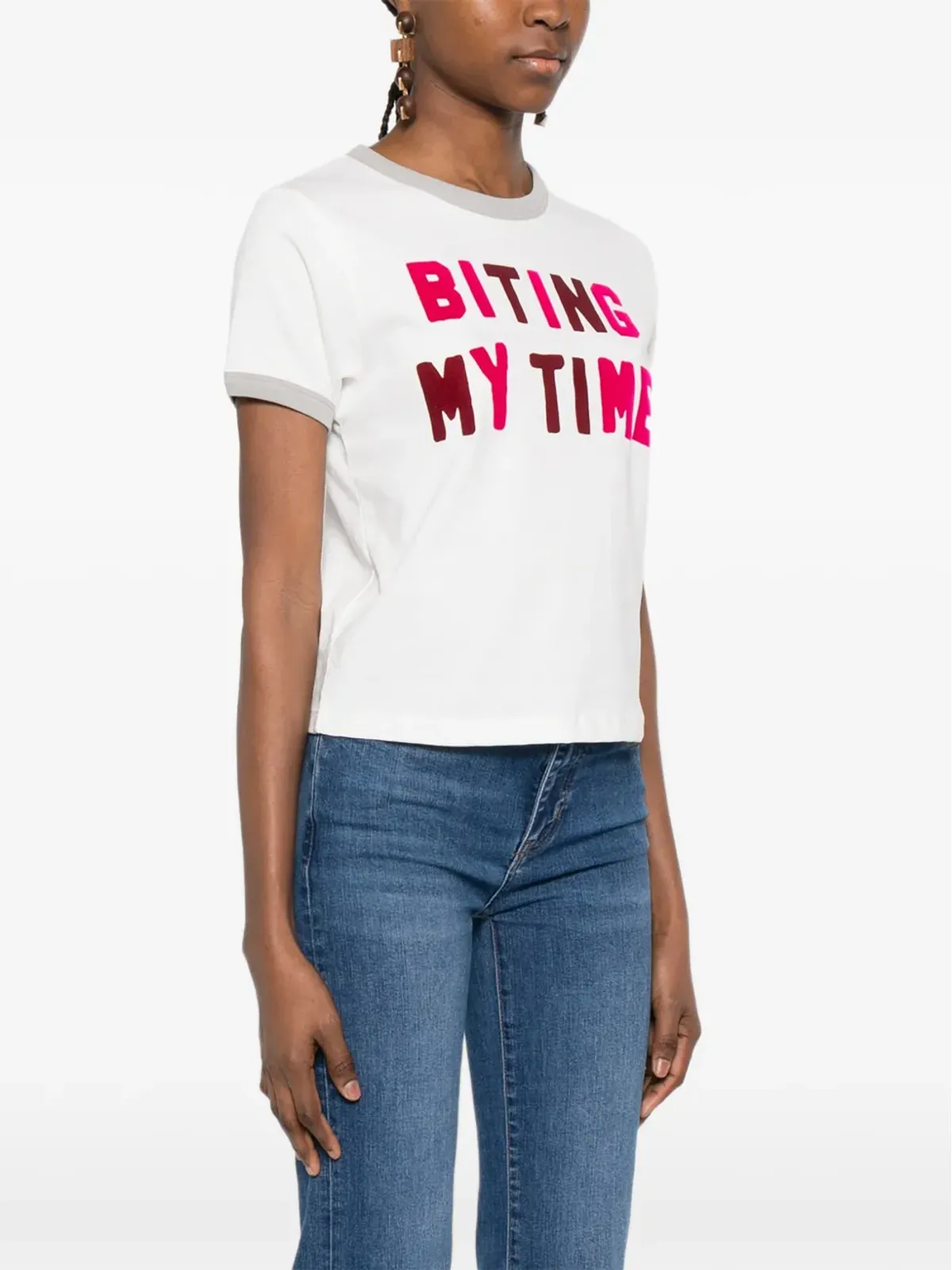 MOTHER The Itty Bitty Ringer letter-print T-shirt - 画像3