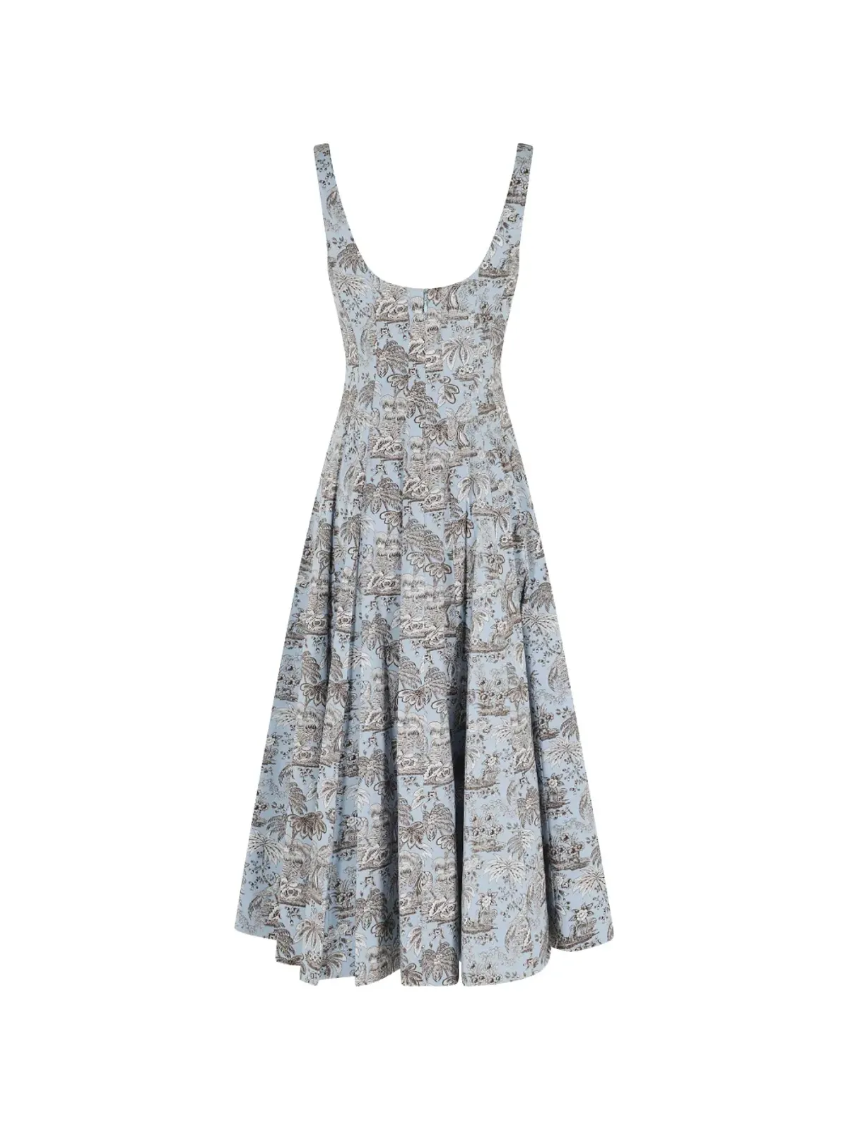 STAUD Wells square-neck toile midi dress - Blue - 画像2