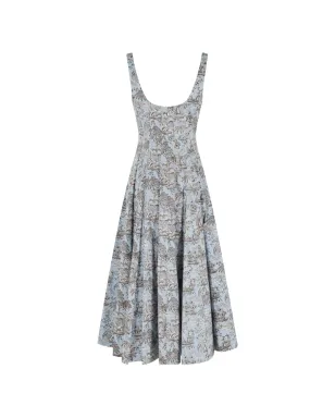 STAUD Wells square-neck toile midi dress - Blue - サムネイル2