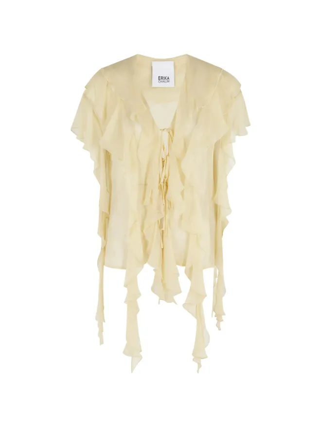 Erika Cavallini Erika Cavallini リア ラッフルタイ ブラウスの商品画像