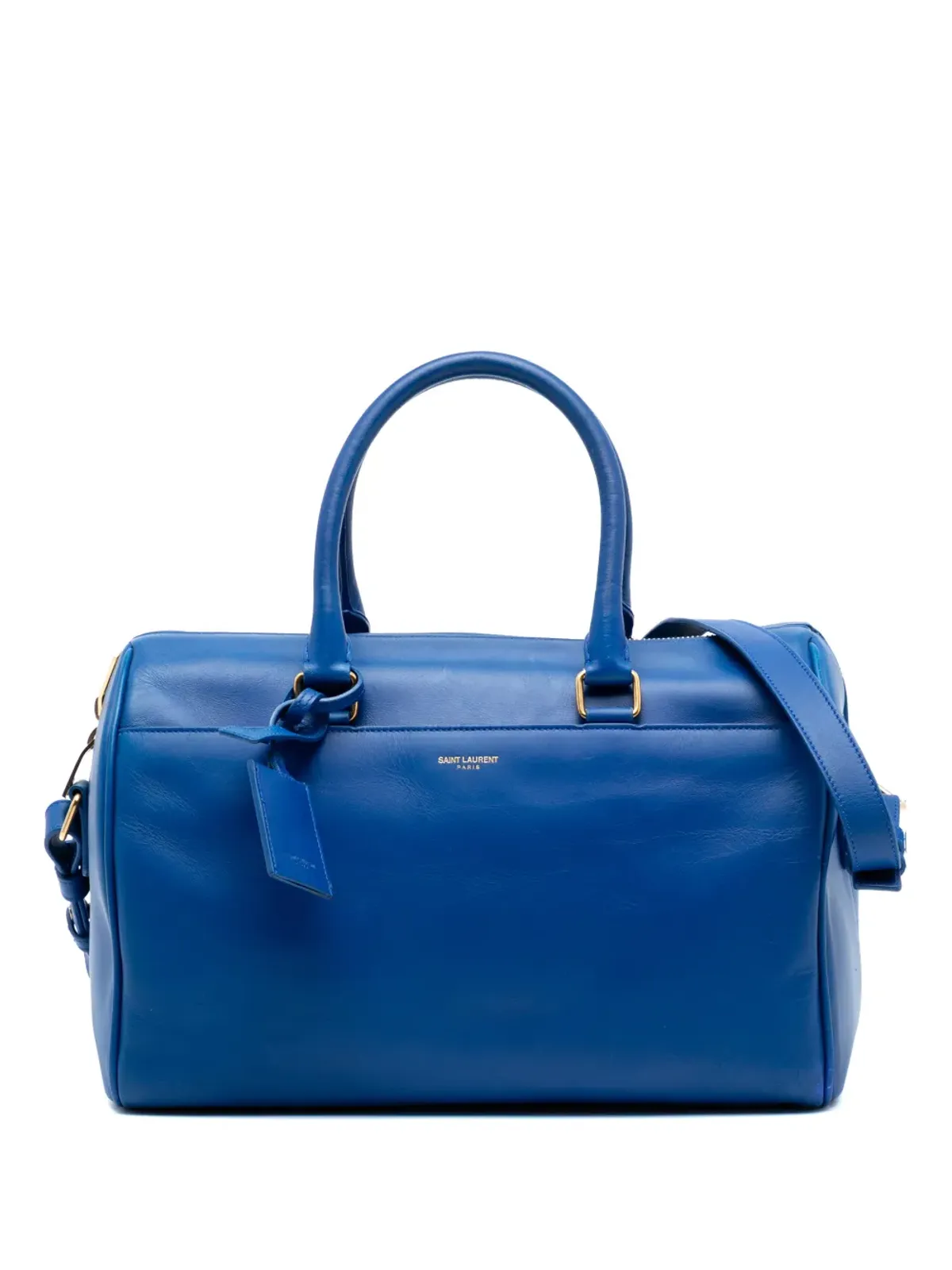 Saint Laurent ビンテージ 2013年 レザー クラシック ダッフル6 サッチェル ブルー - 画像1