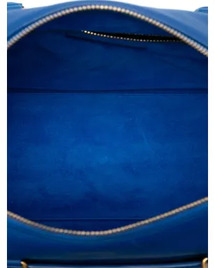 Saint Laurent ビンテージ 2013年 レザー クラシック ダッフル6 サッチェル ブルー - サムネイル5