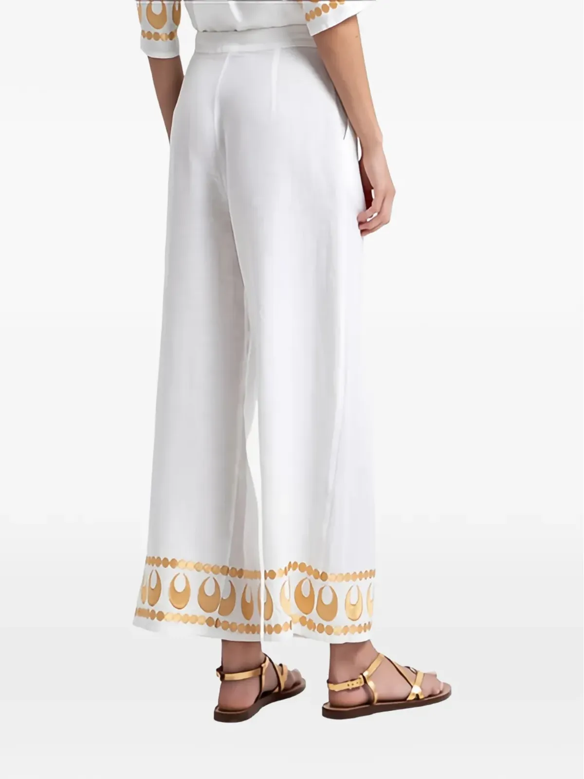 GREEK ARCHAIC KORI セレーネ刺繍パンツ - White - 画像3