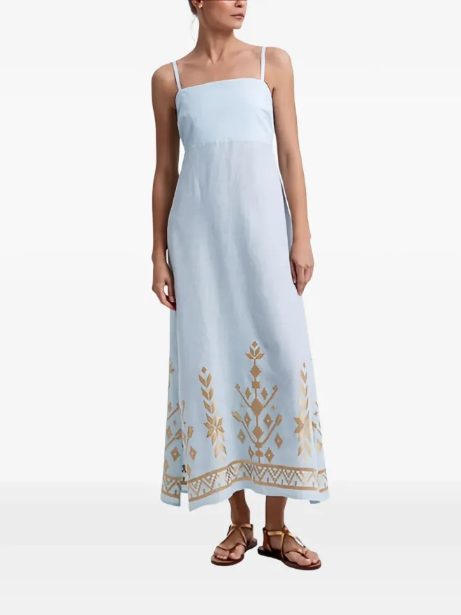 GREEK ARCHAIC KORI GREEK ARCHAIC KORI 細ストラップのバックギャザー マキシドレスの商品画像