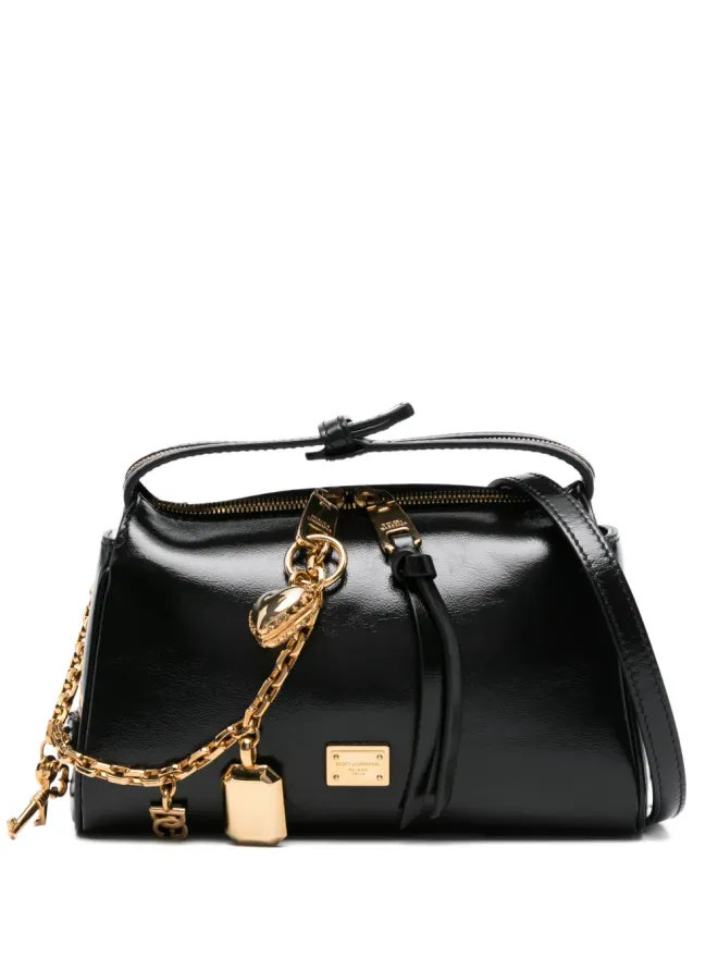 Dolce & Gabbana Dolce & Gabbana チェーンチャーム レザー トートバッグ - ブラックの商品画像