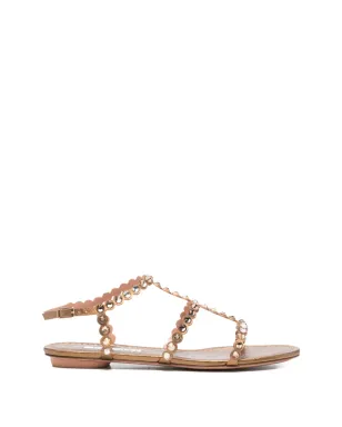 Aquazzura クリスタル装飾レザーサンダル ブラウン - サムネイル1