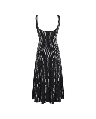 STAUD Ellison square-neck knitted midi dress - Black - サムネイル2