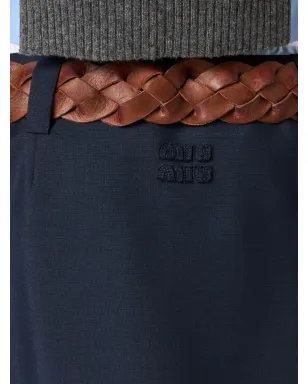 Miu Miu 刺繍入りミディスカート ブルー - サムネイル5