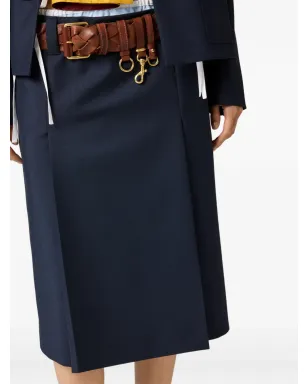 Miu Miu 刺繍入りミディスカート ブルー - サムネイル4