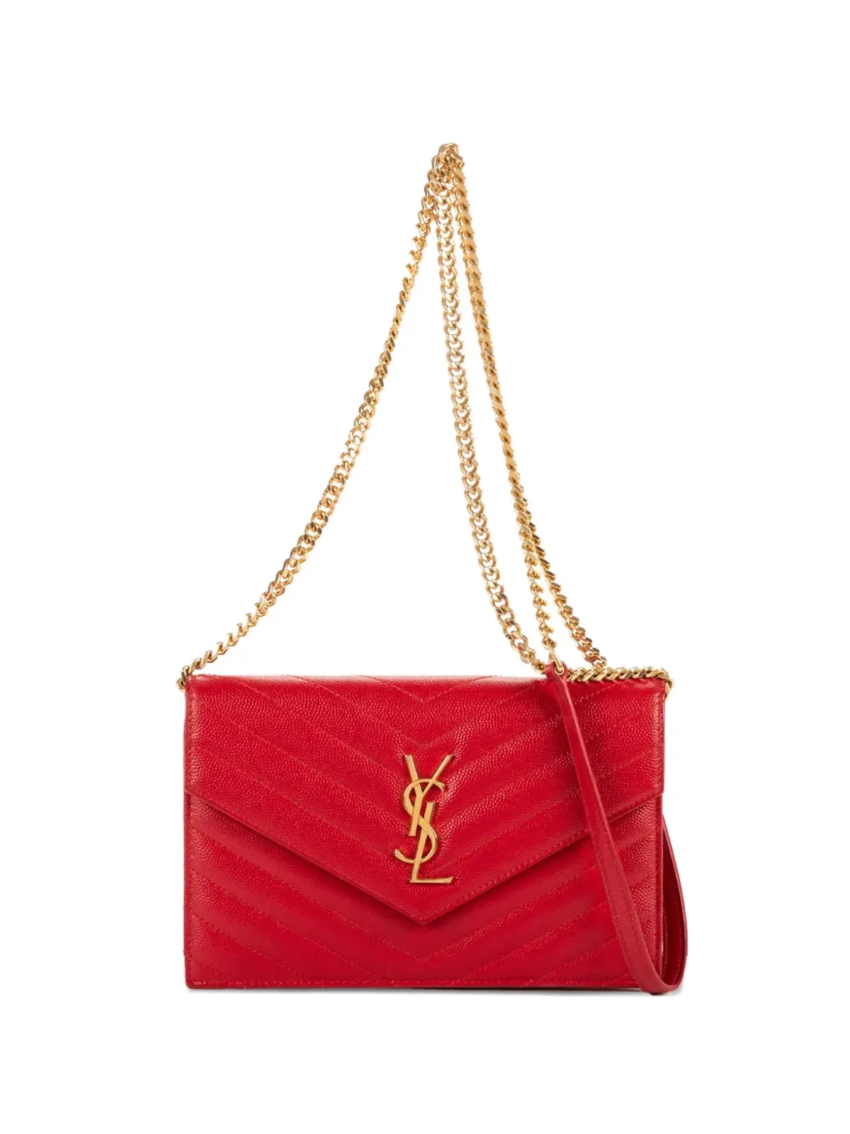 Saint Laurent Pre-Owned レッド チェーンストラップ ショルダーバッグ - 画像1