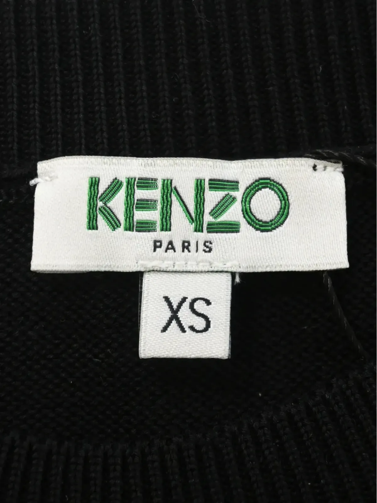 Kenzo ビンテージ ロゴインターシャセーター - ブラック - 画像3