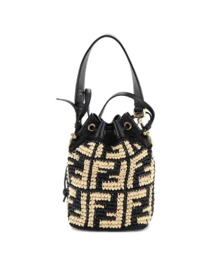 Fendi Pre-Owned モン・トレゾール ズッカ ラフィア バケットバッグ - サムネイル2