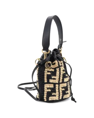 Fendi Pre-Owned モン・トレゾール ズッカ ラフィア バケットバッグ - サムネイル3