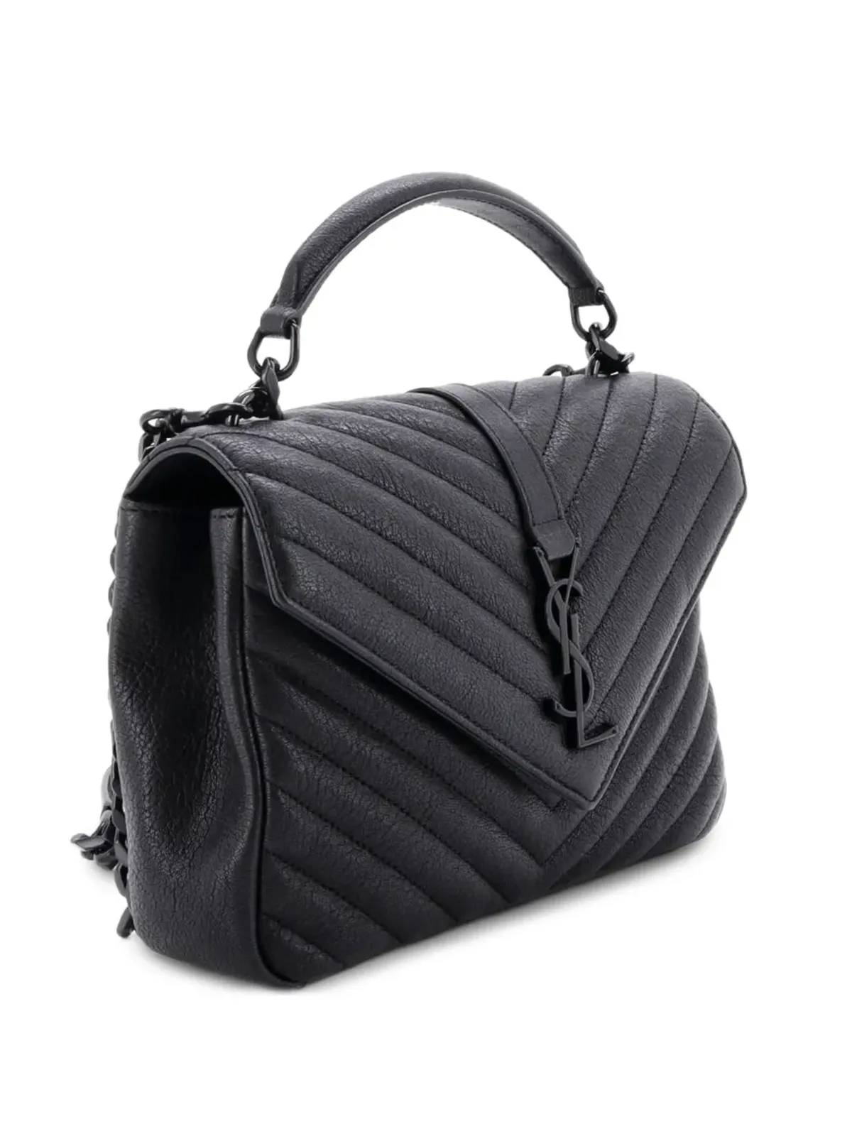 Saint Laurent Pre-Owned クラシック・モノグラム・カレッジバッグ キルテッドレザー ミディアム ショルダーバッグ - ブラック - 画像1