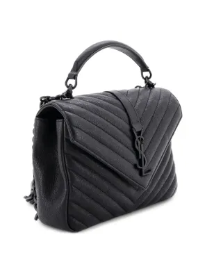 Saint Laurent Pre-Owned クラシック・モノグラム・カレッジバッグ キルテッドレザー ミディアム ショルダーバッグ - ブラック - サムネイル1