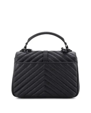 Saint Laurent Pre-Owned クラシック・モノグラム・カレッジバッグ キルテッドレザー ミディアム ショルダーバッグ - ブラック - サムネイル2