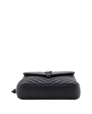 Saint Laurent Pre-Owned クラシック・モノグラム・カレッジバッグ キルテッドレザー ミディアム ショルダーバッグ - ブラック - サムネイル3