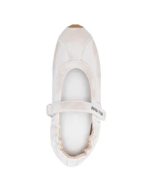 Miu Miu ロゴストラップ バレエフラット - サムネイル4