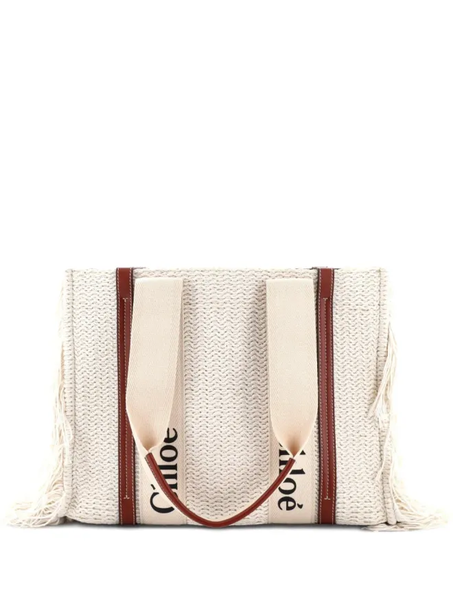 Chloé Pre-Owned Chloé Pre-Owned ウッディフリンジ ウール トートバッグの商品画像