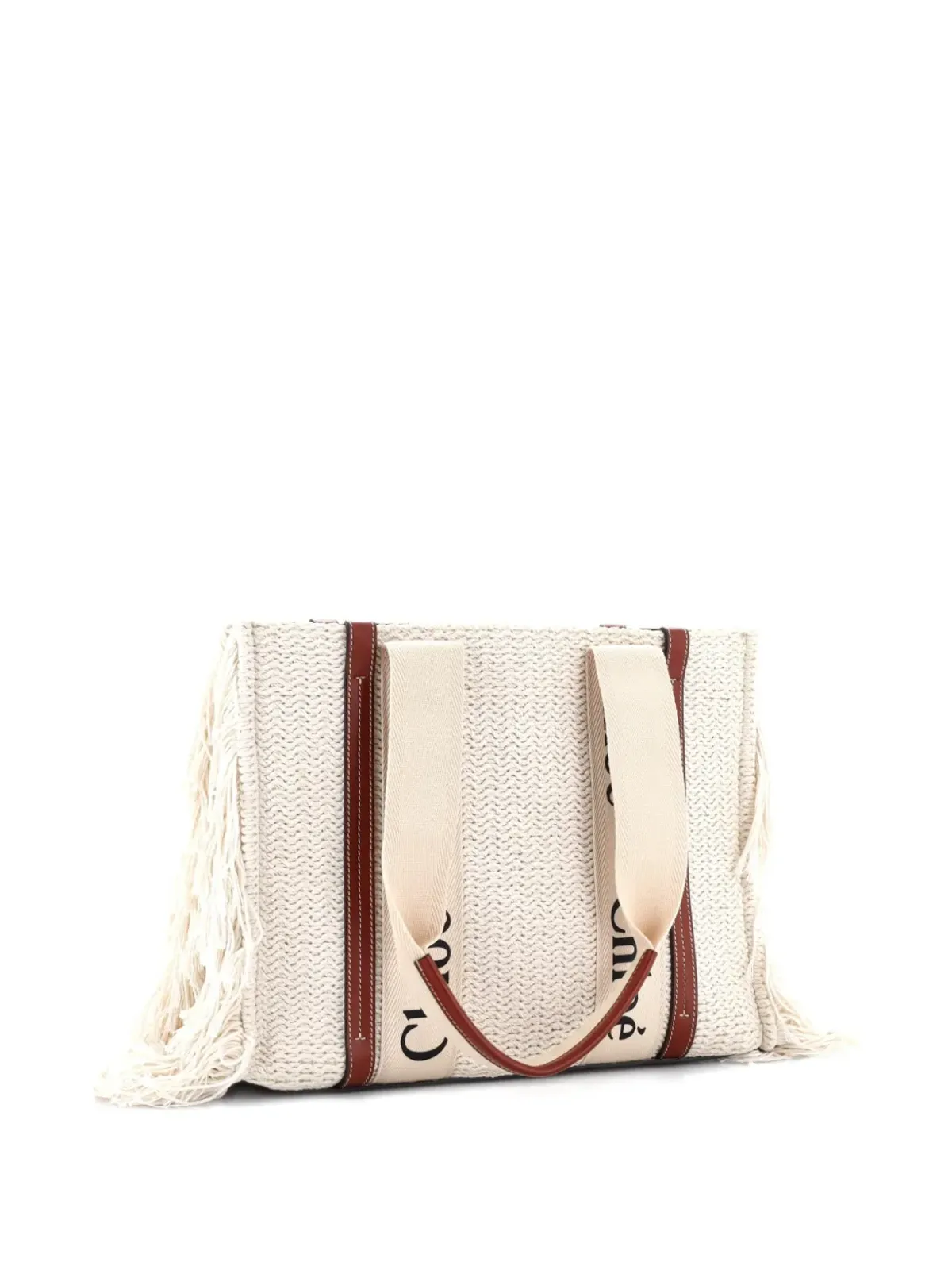 Chloé Pre-Owned ウッディフリンジ ウール トートバッグ - 画像3