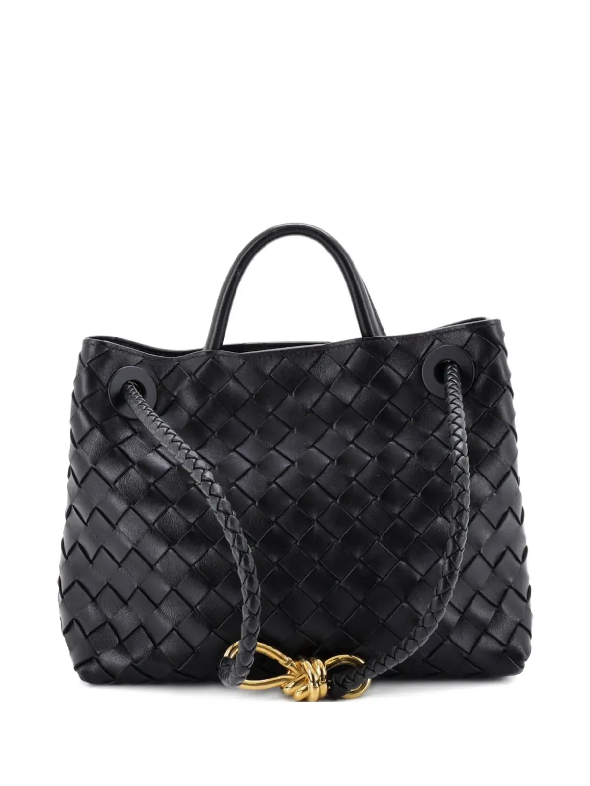 Bottega Veneta Pre-Owned Andiamo トップハンドルバッグ イントレッチャート ナッパ 小型サッチェル - ブラック - 画像1