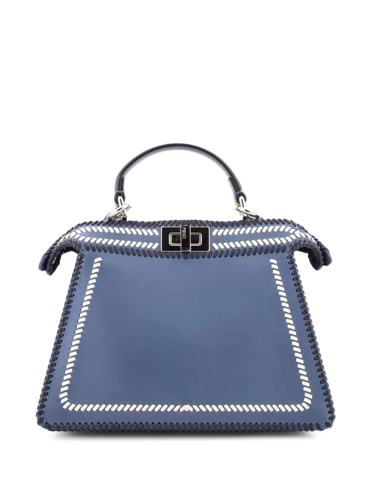 Fendi ビンテージ ピークアブー ISeeU バッグ ウィップスティッチ レザー 小型 サッチェル - ブルー - 画像2
