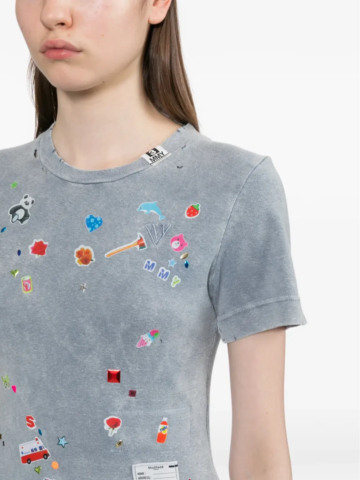 Maison MIHARA YASUHIRO キッズ ステッカー付き 半袖アップリケTシャツ - 画像5