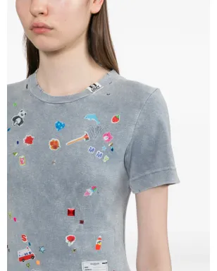 Maison MIHARA YASUHIRO キッズ ステッカー付き 半袖アップリケTシャツ - サムネイル5