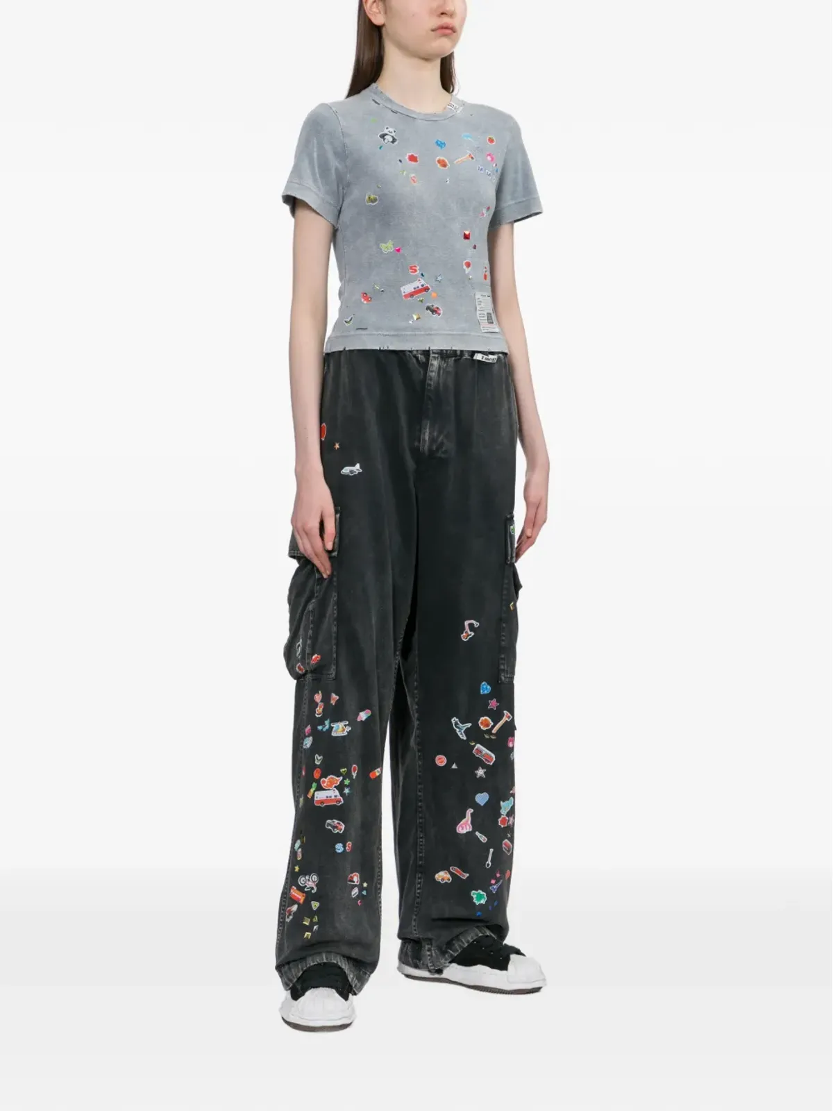 Maison MIHARA YASUHIRO キッズ ステッカー付き 半袖アップリケTシャツ - 画像2