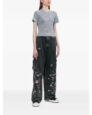 Maison MIHARA YASUHIRO キッズ ステッカー付き 半袖アップリケTシャツ - サムネイル2