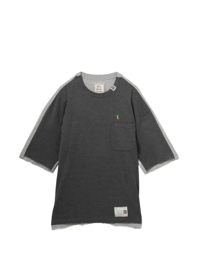 Maison MIHARA YASUHIRO Maison MIHARA YASUHIRO ロゴ刺繍入りツートーンTシャツの商品画像