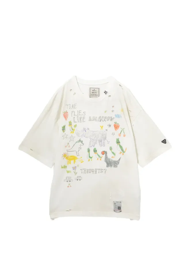 Maison MIHARA YASUHIRO Maison MIHARA YASUHIRO ダメージ加工グラフィックTシャツの商品画像