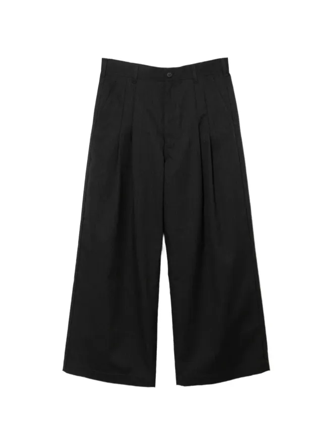 Comme des Garçons Homme Comme des Garçons Homme ツイル ワイドレッグパンツ - ブラックの商品画像
